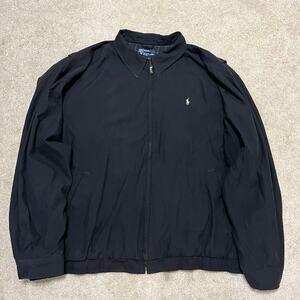 Polo Ralph Lauren Black Harrington Jacket Plaid Lining 2XL